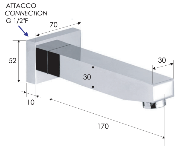 Излив настенный 17 см Remer 91S