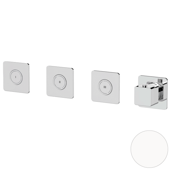 Смеситель термостатический для душа Remer Absolute AU99D3PKBBO, белый матовый