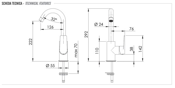 Смеситель для кухни Remer Dream D72C