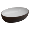 Раковина накладная биколор 55x42 см GSG Ceramic Design Easy EALAVOV55BI000/035, White/Cacao Matt