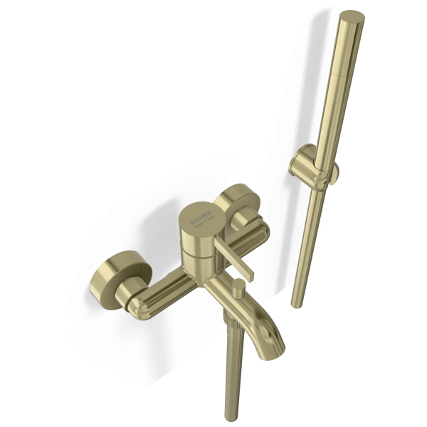 Смеситель для ванны Remer Metrica MC02CH, шампань брашированная PVD