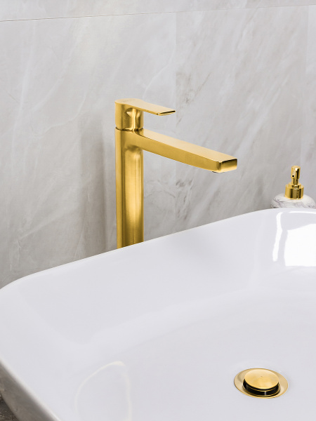 Смеситель для раковины Mariani Kali A22398KL12, золото брашированное