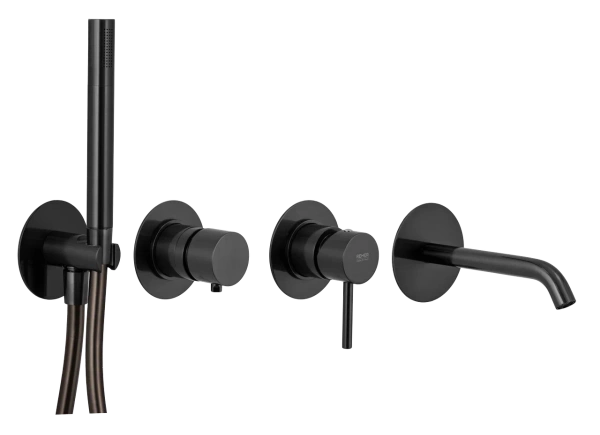 Смеситель для ванны Remer X Style X96S03ROXXCFP, черный брашированный хром