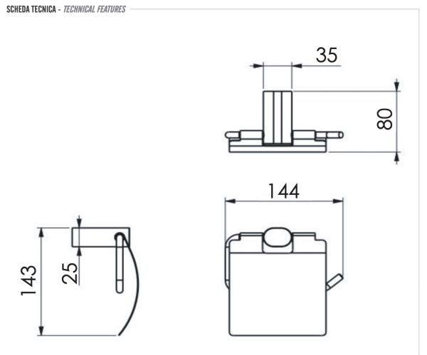 Бумагодержатель Remer Lounge LN60XV, сталь