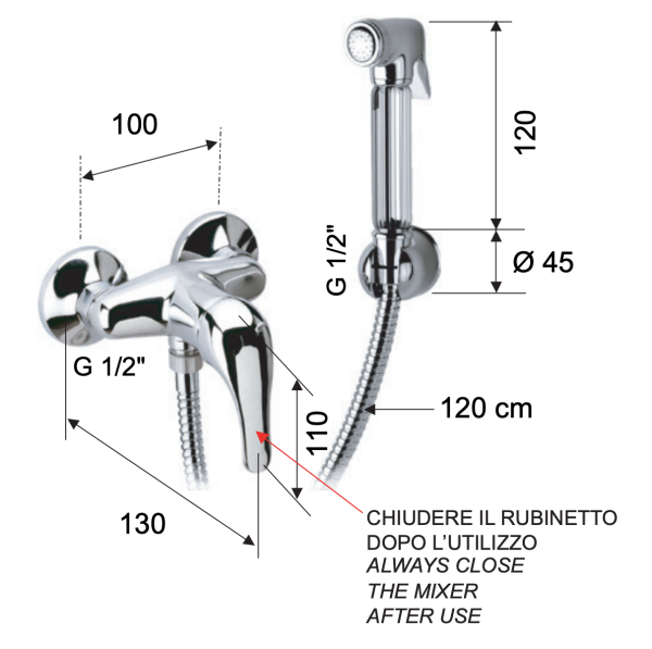 Гигиенический душ со смесителем Remer C332REZVO, латунь состаренная