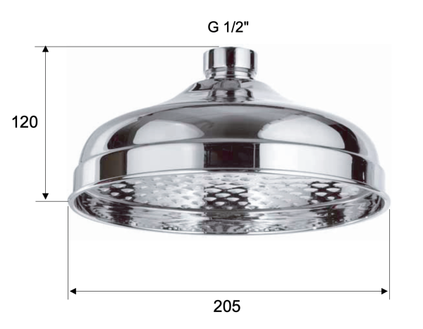Верхний душ с шарнирным соединением 20 см Remer 359B20DOX, золото глянцевое