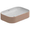 Раковина накладная биколор 60x42 см GSG Ceramic Design Easy EALAVTP60BI000/032, White/Cipria Matt