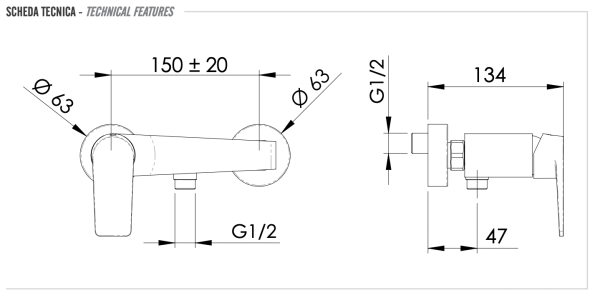 Смеситель для душа Remer Deam D33