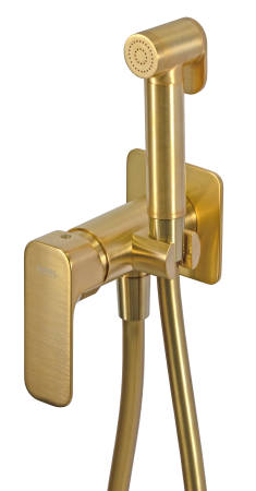 Гигиенический душ со смесителем Daniel Tiara TA645BP4DCDP, золото брашированное