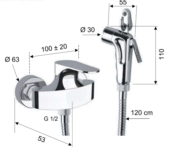 Гигиенический душ со смесителем Remer Class Line LC31DP
