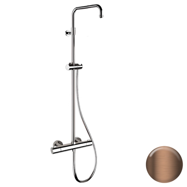 Душевая система термостатическая Remer Elegance EQ32ASSDCU, медь брашированная PVD