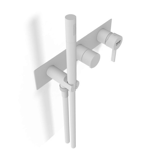 Смеситель для душа Remer Metrica MC97D3WBBO, белый матовый