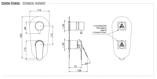 Смеситель для душа Remer Class Line L92KB