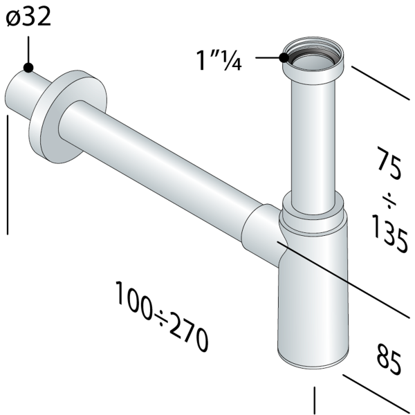 Cифон 1 1/4"  OMP Tea 916.324.5.K