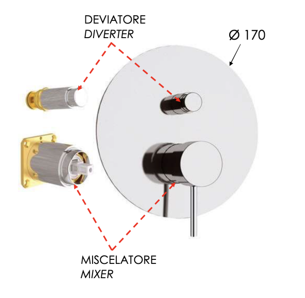 Смеситель для душа Remer X Style X09KBBG, золото брашированное