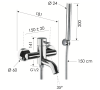 Смеситель для ванны Remer X Style X02DO, золото глянцевое