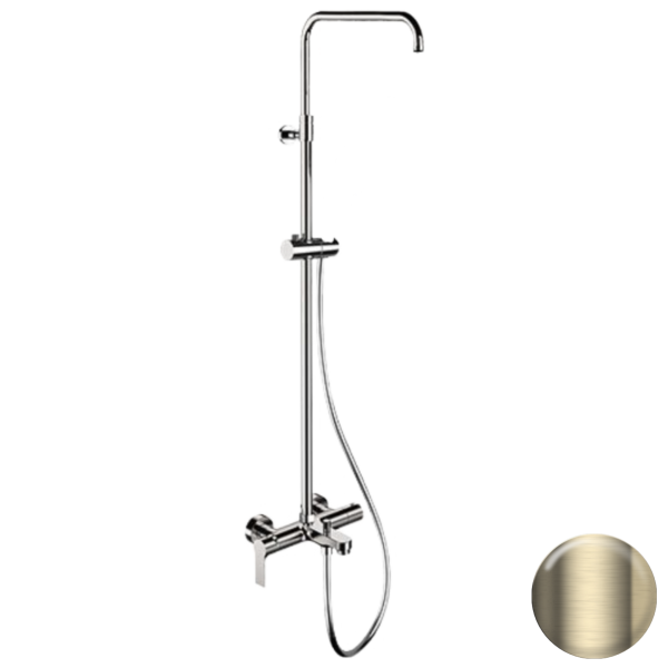 Душевая система с изливом Remer Energy EY34ASSDCH, шампань брашированная PVD