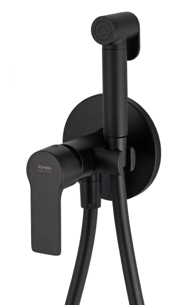 Гигиенический душ со смесителем Remer Energy EY65WNO, черный матовый