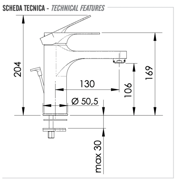 Смеситель для раковины Remer Class Line L10L