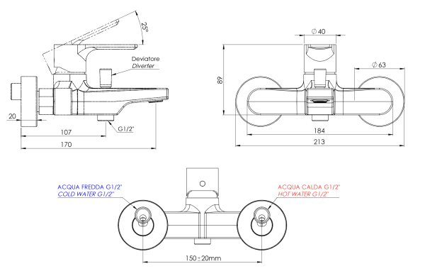 Смеситель для ванны Mariani Kali B22212KL, золото брашированное