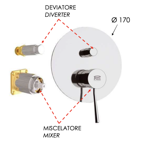 Смеситель для душа Remer Minimal N09KB
