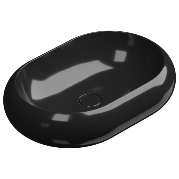 Раковина накладная 60x42 см GSG Ceramic Design Petra PELAV60002, черный глянцевый