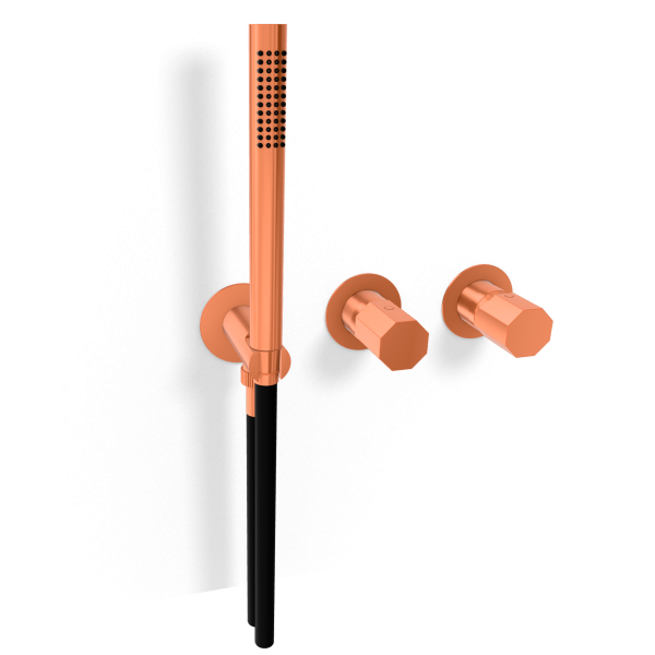 Смеситель для душа Remer Ottagono ON97D3PWBRP, медь брашированная