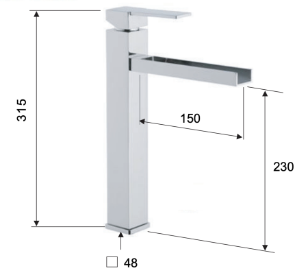 Смеситель для раковины Remer Qubika Cascata QC11L