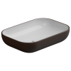 Раковина накладная биколор 60x42 см GSG Ceramic Design Easy EALAVRE60BI000/035, White/Cacao Matt