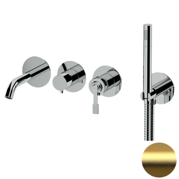 Смеситель для ванны Remer Atelier AL53D2PWBBG, золото брашированное