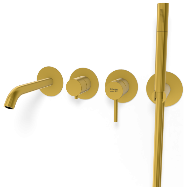 Смеситель для ванны Remer X Style X53D2PWBBG, золото брашированное
