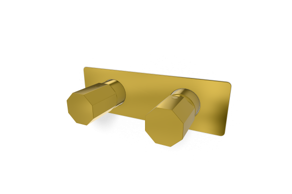 Смеситель для душа Remer Ottagono ON93ZWBGP, золото глянцевое PVD