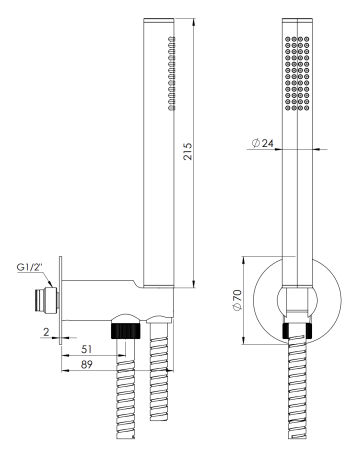 Комплект для душа Remer 337XC317MCGM, оружейная сталь PVD