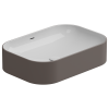 Раковина накладная биколор 60x42 см GSG Ceramic Design Easy EALAVTP60BI000/030, White/Cashmere Matt