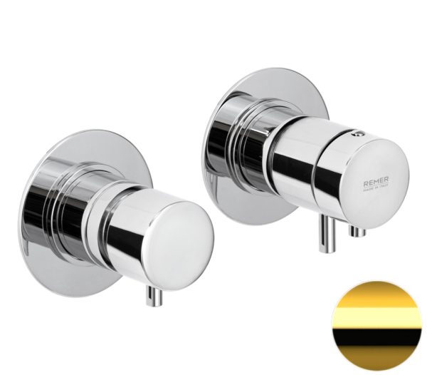 Смеситель термостатический для душа Remer X Style XT96DO, золото глянцевое