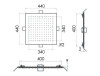 Верхний душ потолочный 44 см Remer INOX SS357EFS44