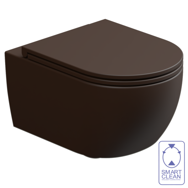 Чаша подвесного унитаза биколор GSG Ceramic Design Like LKWCSOBI000/035, White/Cacao Matt