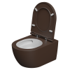 Чаша подвесного унитаза биколор со смывом Eco Clean (торнадо) и креплением GSG Ceramic Design Like RULKWCSOECBI000/035FI, White/Cacao Matt
