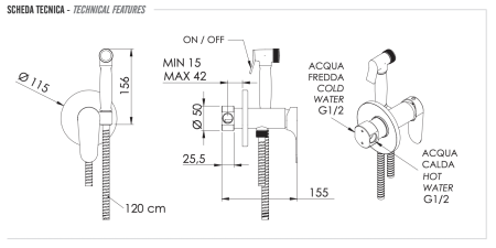 Гигиенический душ со смесителем Remer Сlass Line L65