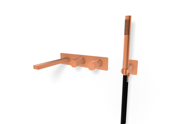 Смеситель для ванны Remer Ottagono ON53D2WBRP, медь брашированная