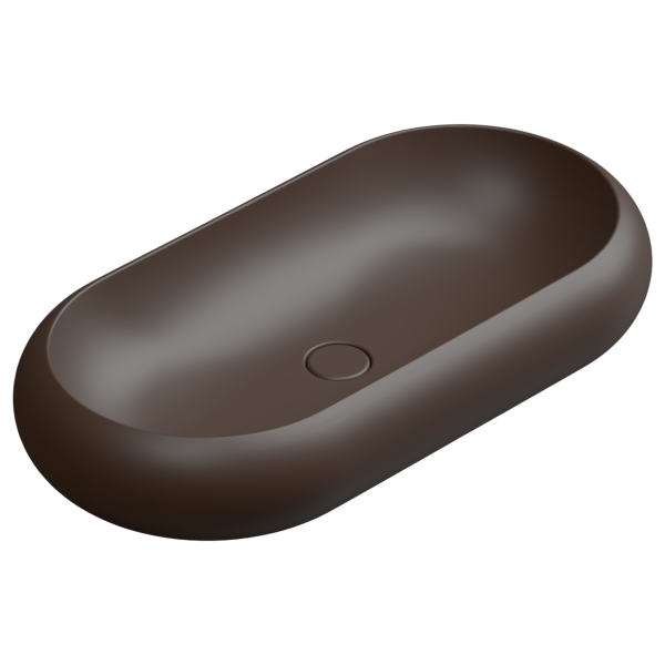 Раковина накладная 80x42 см GSG Ceramic Design Petra PELAV80035, Cacao Matt