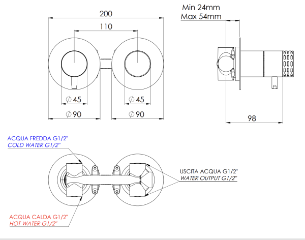 Смеситель для душа Remer Celebrity CEC92ZPCFP, черный брашированный хром