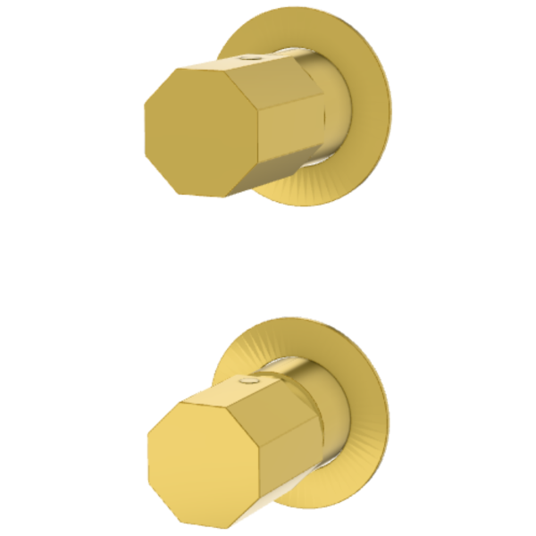 Смеситель для душа Remer Ottagono ON93PWBDO, золото глянцевое