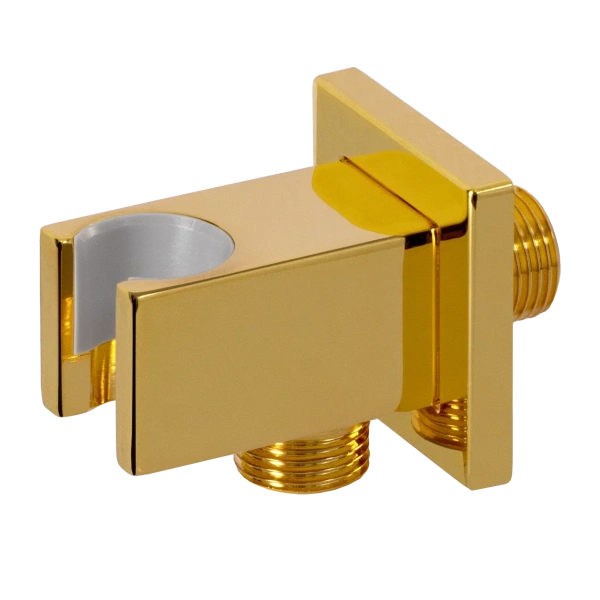 Держатель ручного душа с подключением шланга Remer 337QDO, золото глянцевое