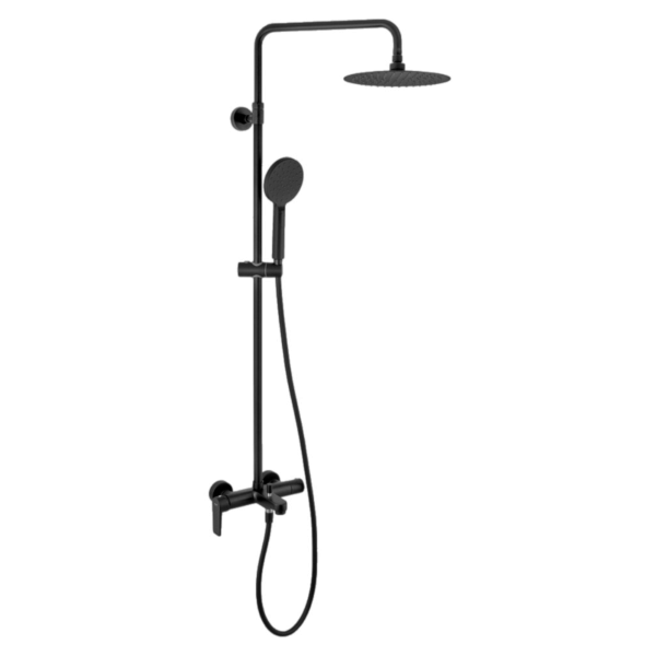 Душевая система с изливом Remer Dream D34A8MPUFM25NO, черный матовый