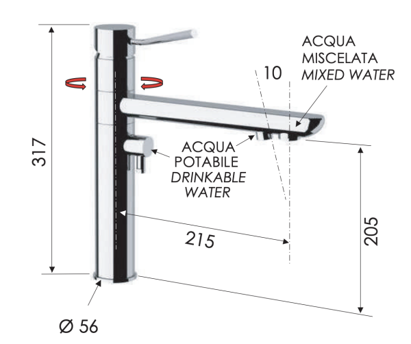 Смеситель для кухни Remer Minimal N40DW