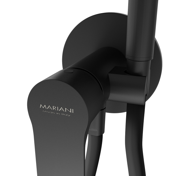 Гигиенический душ со смесителем Mariani Kali B14185KLW, черный матовый