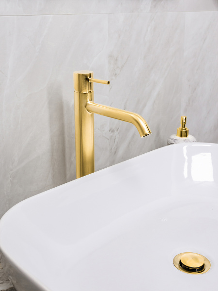 Смеситель для раковины Mariani Next A22398NS12, золото брашированное