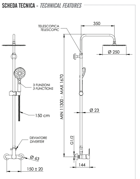 Душевая система Remer Energy EY37A8MPUFM25G