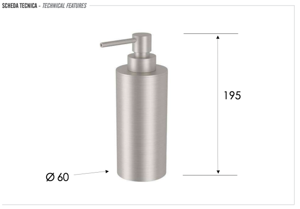 Дозатор настольный Remer INOX SSXI13A, нержавеющая сталь